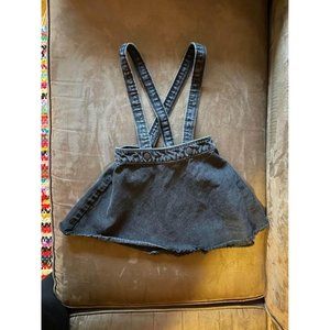 5 Zara Casual Collection Black Denim Suspender Skirt